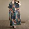 Short Sleeve Plus Size Cotton Vintage Floral New In Dresses for Women Casual Loose Maxi Long Summer Dress