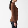 MUJI Thick Ribbed High Neck Washable Sweater That Reduces Neck Irritation XS Brick 44180334 Women's