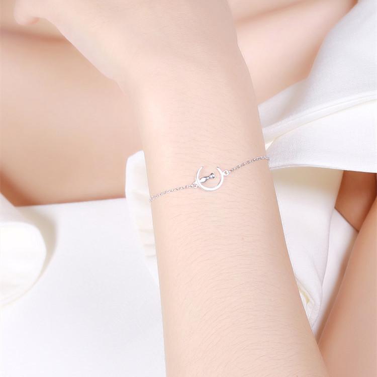 ANENJERY Fashion Cat Bracelet Anklet For Women Korean Simple Romantic Bracelet Anklet Party Jewelry Gift
