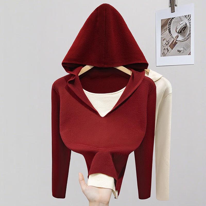 Sybyl Women's Colorblock Hooded Faux Two-Piece Knit Top