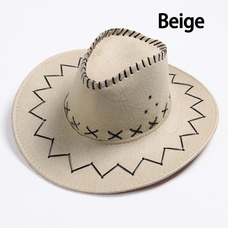 Western Cowboy Hats for Men and Women Faux Leather Sun Hat Outdoor Hats for Men and Women