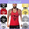Colete Esportivo Masculino com Padrão do Superman em Tecido de Algodão para Treino de Verão e Estilo de Vida Ativo