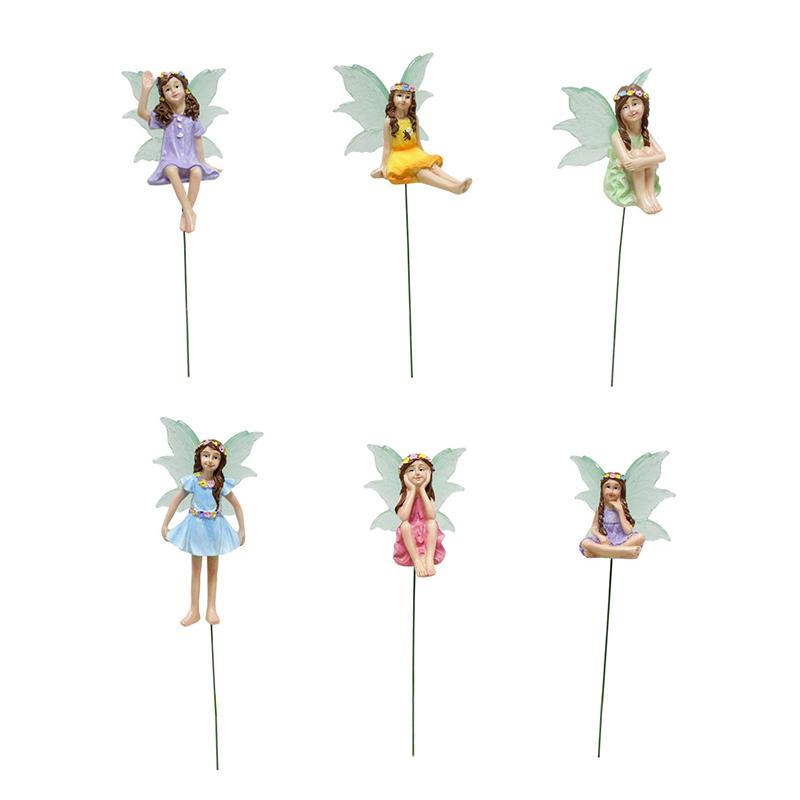 Fairy Garden Accessories Outdoor Indoor, 6Pcs Miniature Fairies Figurines For Pot Plants And Mini Garden Lawn Decorations