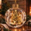 Transparent Christmas Sphere Light Flat 3D with Ball Ornament Gifts Lighted Warm LED Winter Decorative