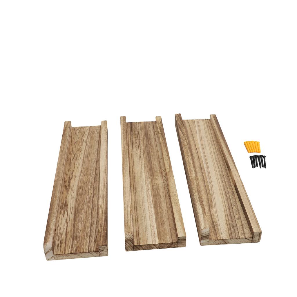 3PCS Floating Shelves Wooden Rustic Wall Mounted Display Shelving for Bedroom Laundry Living Room Kitchen