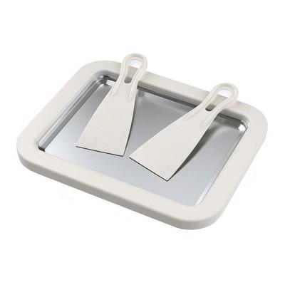Rolled Ice Cream Maker With 2 Scrapers, Easy Homemade Desserts(White)