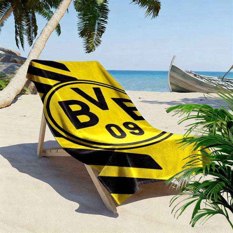 Vibrant BVB Fan Art beach towel Beach towel for vacation photos Outdoor camping Outdoor pool towel Absorbent bath towel swim