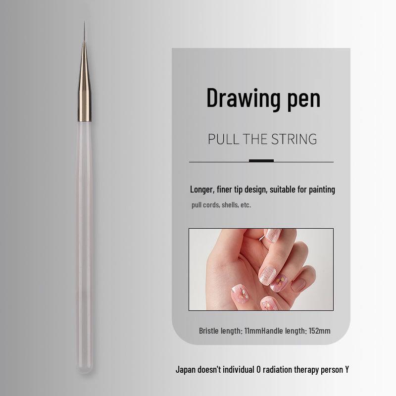 Japanese Coffee Color Acrylic Nail Art Brush Set: Light Therapy, French, and Sweeping Pens