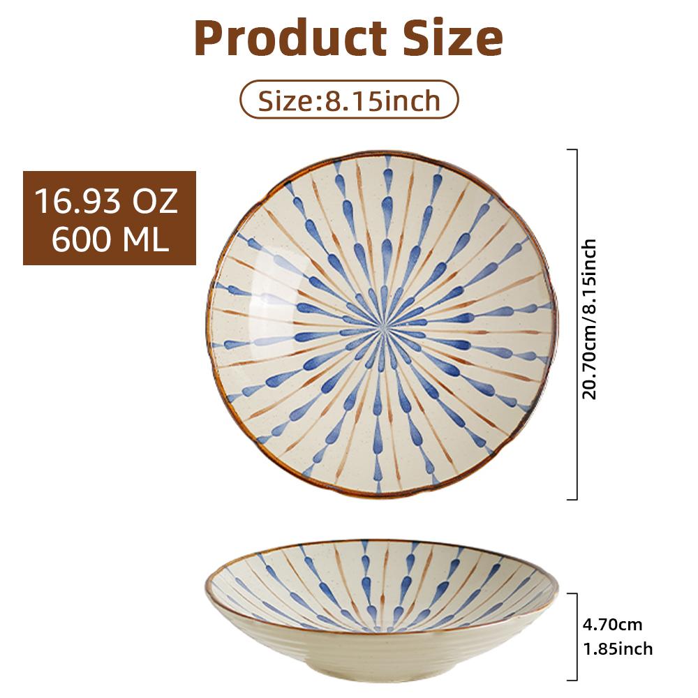 

2 шт. Японские бытовые керамические обеденные тарелки Круглая тарелка Обеденные тарелки Тарелка для пасты Фруктовая тарелка Микроволновка Кухонная посуда