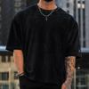 Men's Summer Fitness Sports Loose Casual T-shirt Crew Neck Cotton Running Short Sleeve Top