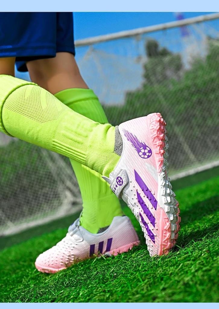 Children's Velcro TF Studded Football Shoes for Boys & Girls - Long Studs, Ideal for Student Training & Competitions