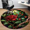 1pc Stained Glass Rose Chair Carpet for Office Non-Slip, Machine Washable Rug for Office - Holiday DecorMachine Made yy251029113