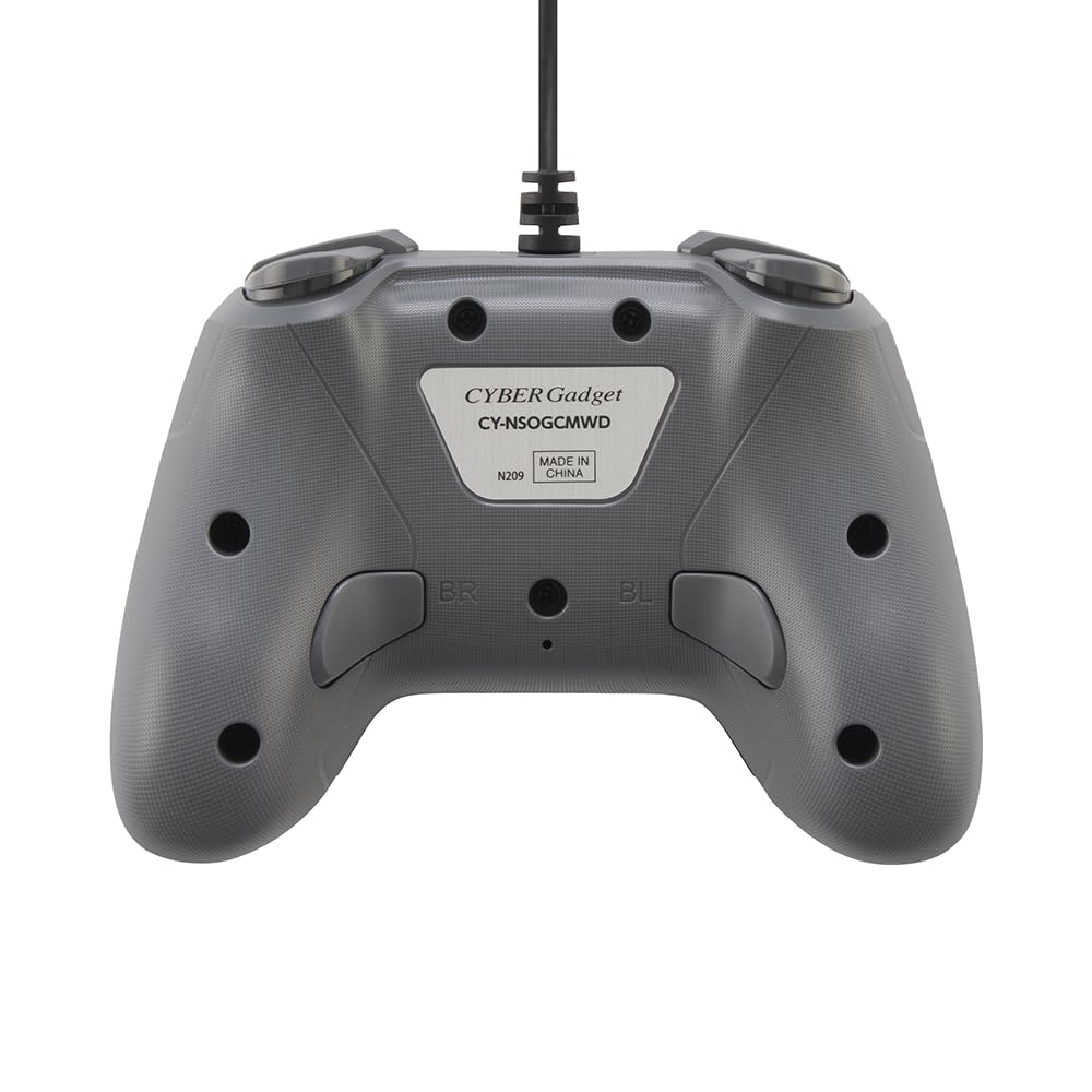 CYBER Gaming Controller Mini HG Wired Type Black Gadget Lightweight Compact with 2 Back Micro Switch Dot Patterned LED Adjustable Brightness and Gyro