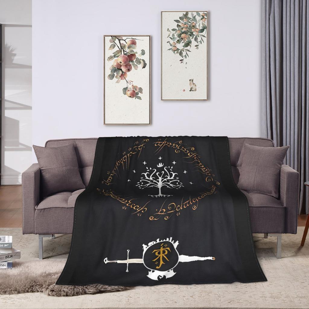 L-Lords Of The R-Rings Retro Movie Blanket Travel Flannel Bedding Throws For Couch Chair Sofa Bed Soft Warm Bedspread Gift Idea