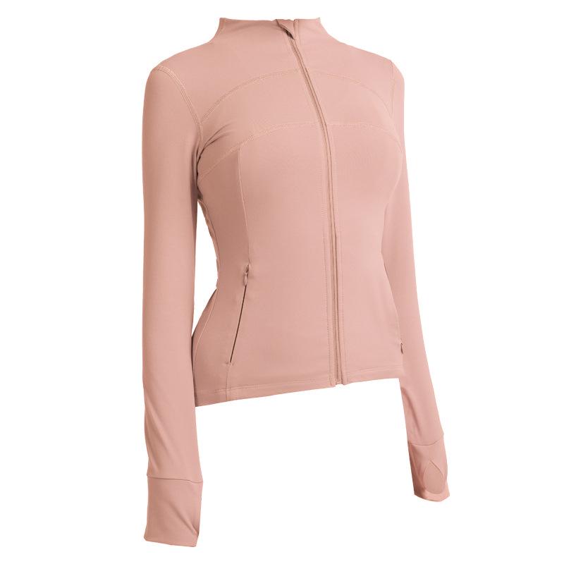 

European & American Style Spring/Autumn Nude Feel Long-Sleeve Quick-Dry Fitness Running Yoga Jacket for Women M