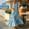 Casual Dress Women Women's Sleeveless Summer Long Tank Dress, V Neck Tiered Flowy Layered Skirt Ruffle Maxi Loose Beach Sundress Breathable
