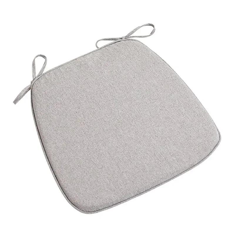 Modern Style Solid Color Cotton Linen Chair Cushion with Ties for Dining Chairs Kitchen Dining Chair Pad Cojines Decorativos