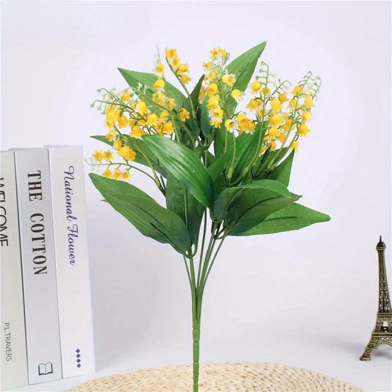 Artificial Flowers Lily of the Valley 7 Branches Fake Plastic Lily Flower Bridal Bouquet Wedding Party Decor Flores Artificiales