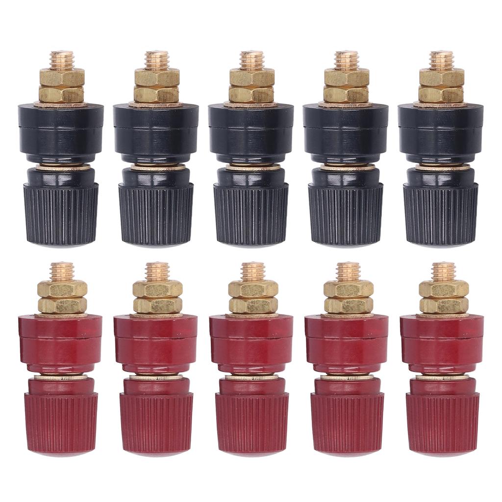 5Sets Power Terminal Stable Transmission Easy Installation Flexible M6 Black Red Voltage Regulator