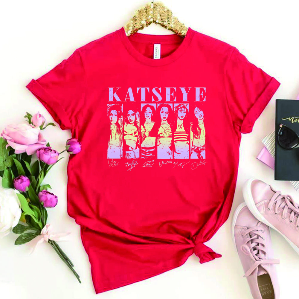 Aesthetic Katseye Music Tshirt Kpop Shirt Beautiful Chaos Tshirt Trendy Music Tee Y2k Top Unisex Short Sleeves Tops Fans Gift