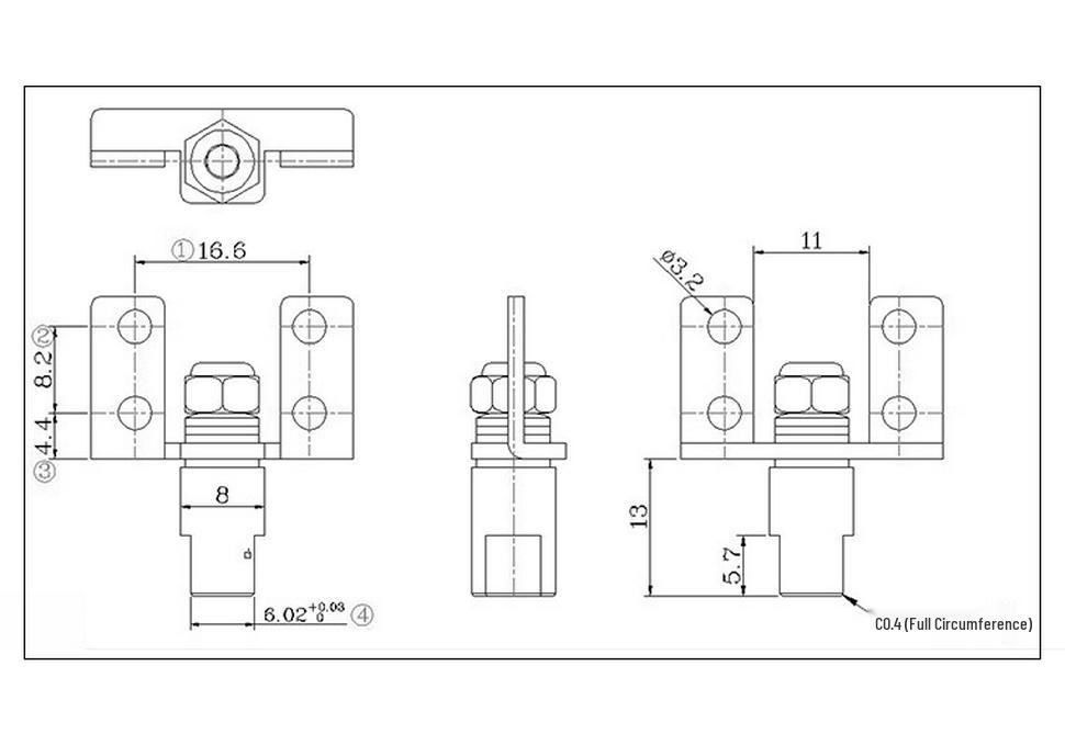 LED Desk Lamp Damping Hinge SC-223-2 Hardware Bracket, Adjustable 0-360° Desk Lamp Hinge
