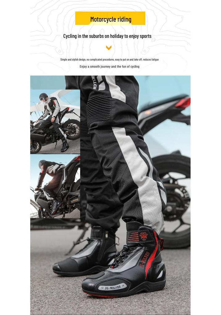 Windproof Motorcycle Riding Shoes, All-Season, Waterproof, Anti-Slip, Wear-Resistant, for Men & Women.