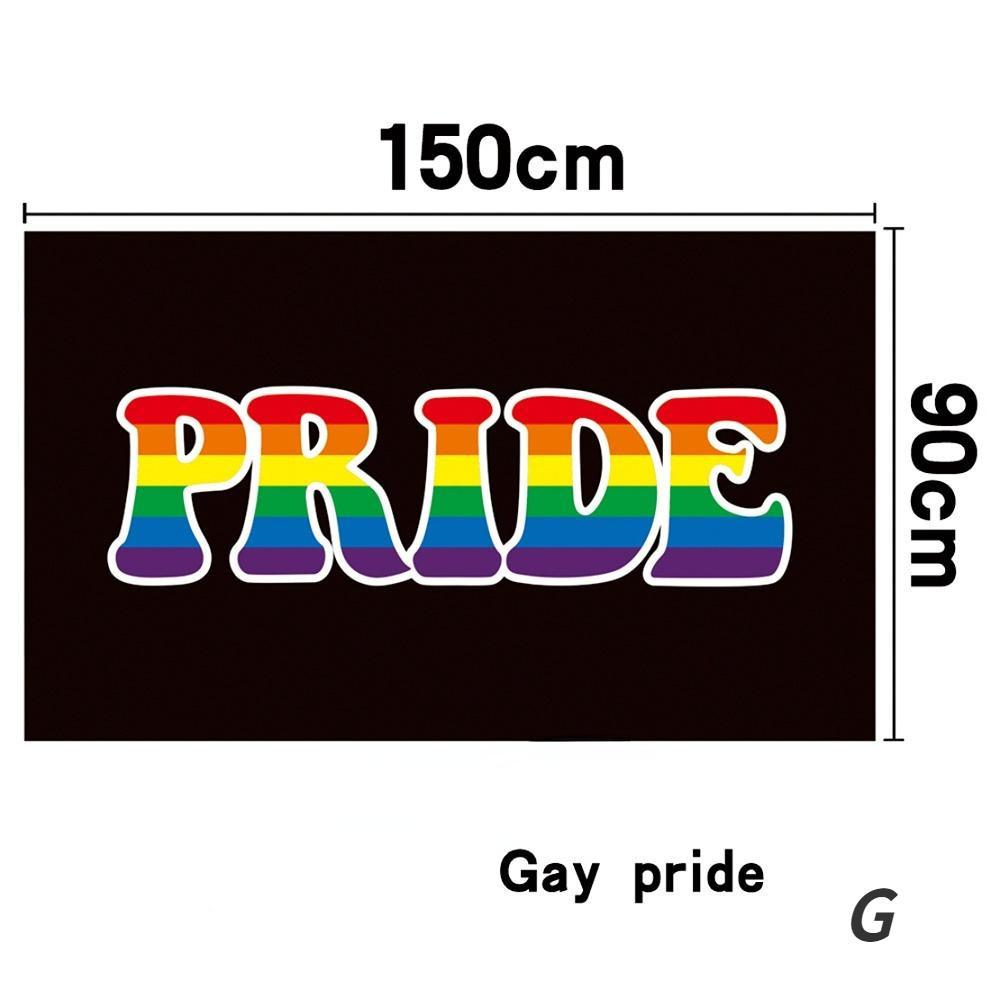 Rainbow Flag 150X90CM Banner 100D Polyester Grommets Lgbt Gay Rainbow Progress Pride Flag Decoration Peace