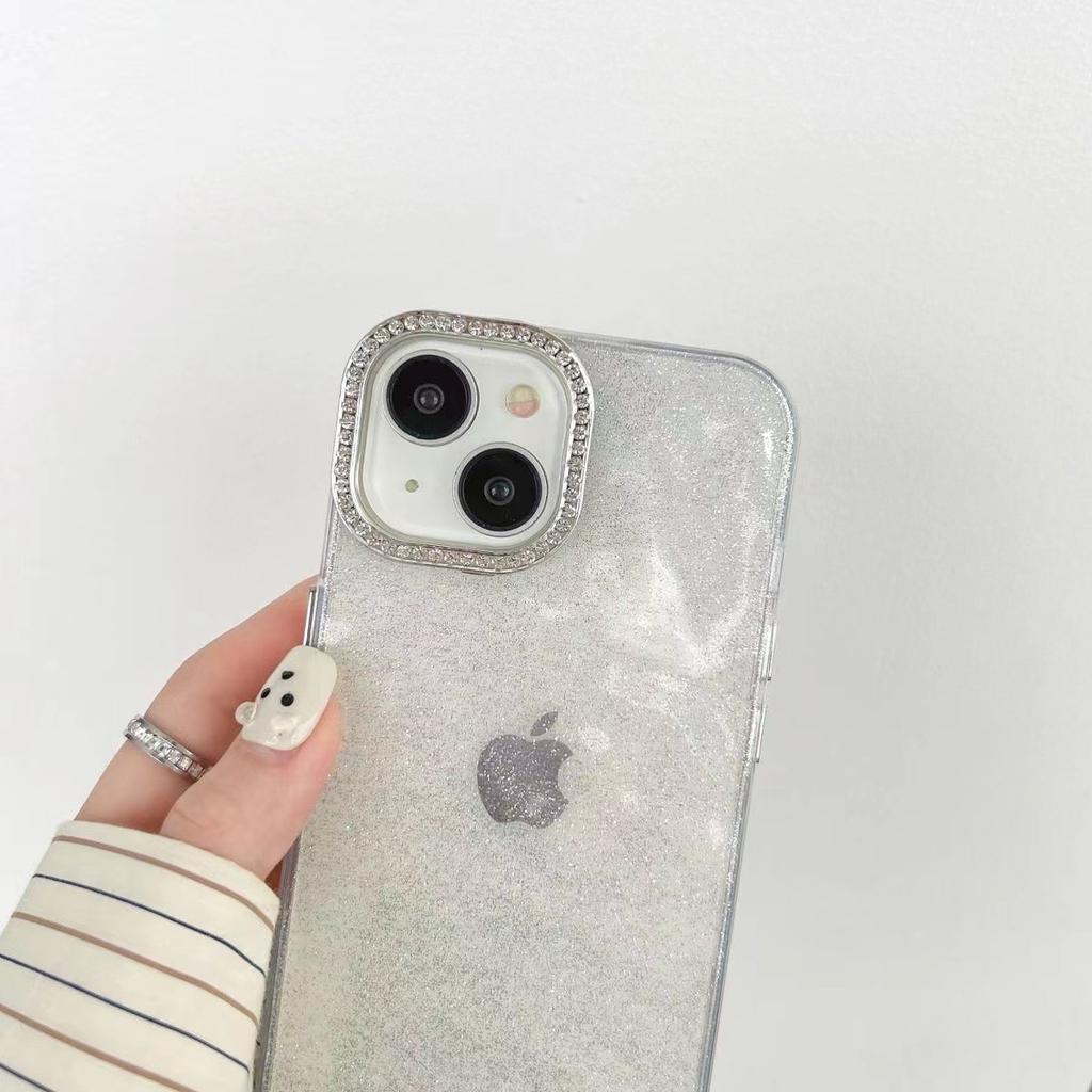 Applicable iPhone16promax Mobile Phone Case 15pro Flash Diamond Lens Frame 14 Fashion 11 Anti-drop 12 Protective Case