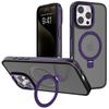C1 Series For iPhone 15 Pro Max Case TPU+PC Skin Touch Anti-Shock Phone Cover with Magnetic Kickstand