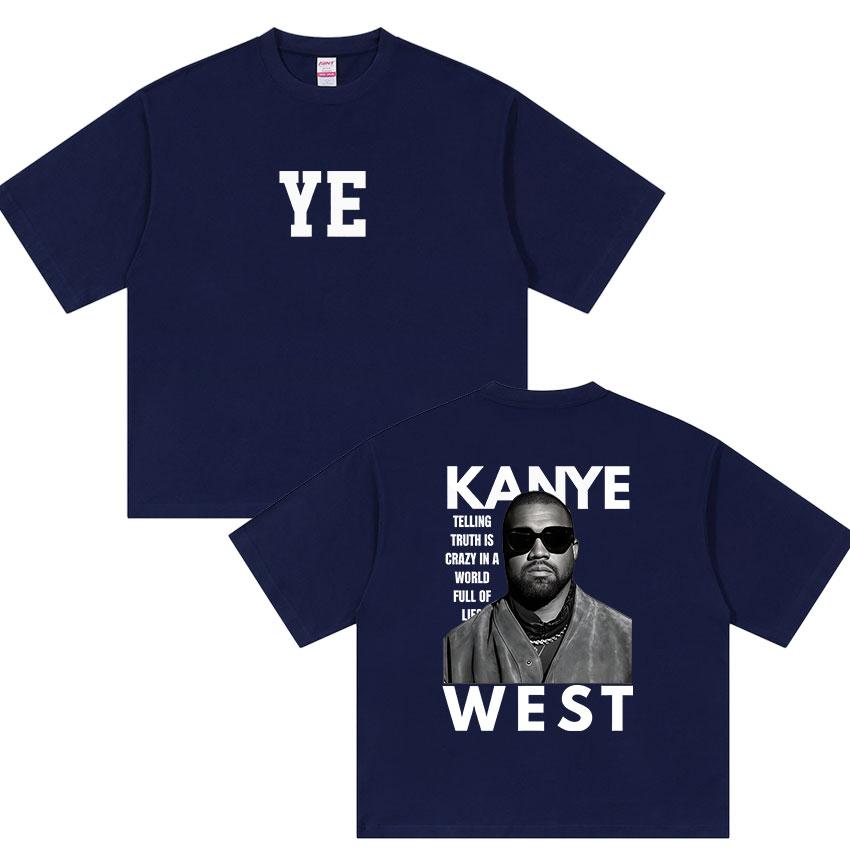 GUOYAN TOP Rapper Kanye West Ye Tour Album 2026 Grafisch T-shirt Heren Vintage Oversized Katoenen T-shirts Hiphop Kleding T-shirt Streetwear M