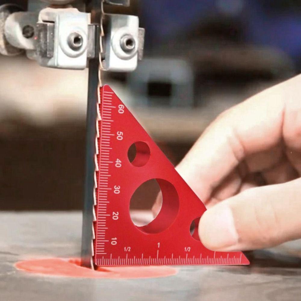 

Aluminum Right Angle Ruler Both Imperial and Metric Scales High Quality Triangle Ruler Portable DIY Gift Silver