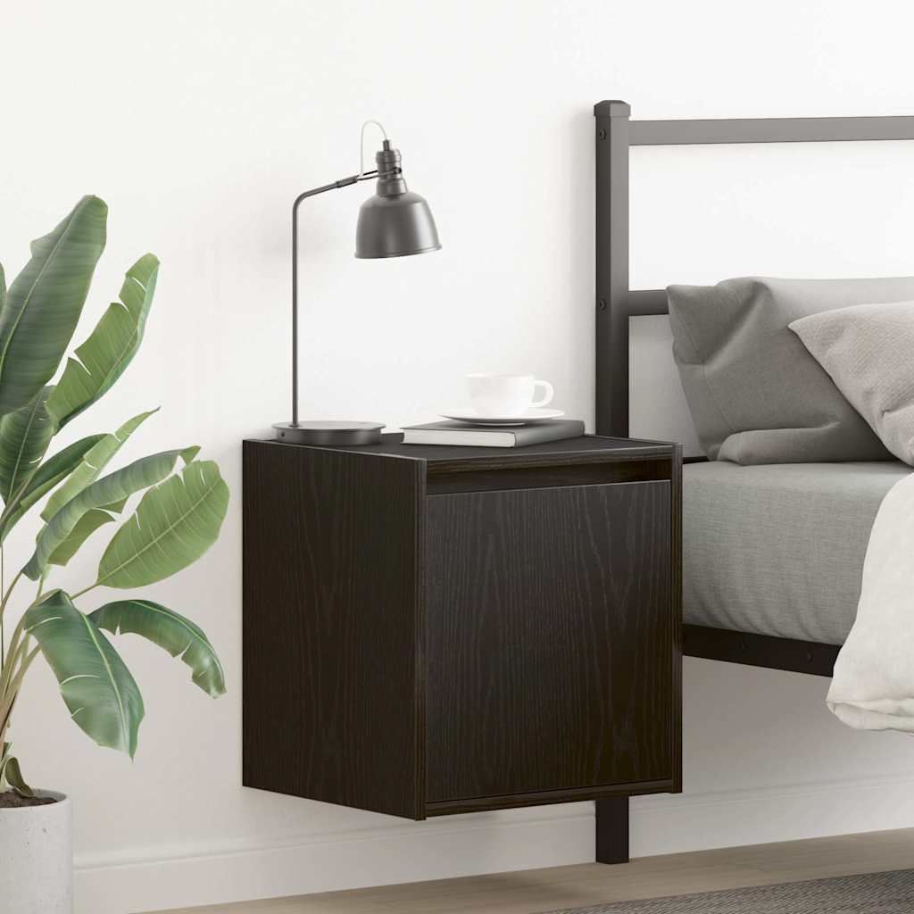 Wall Mounted Nightstand Black 38 X 34 X 40 Cm