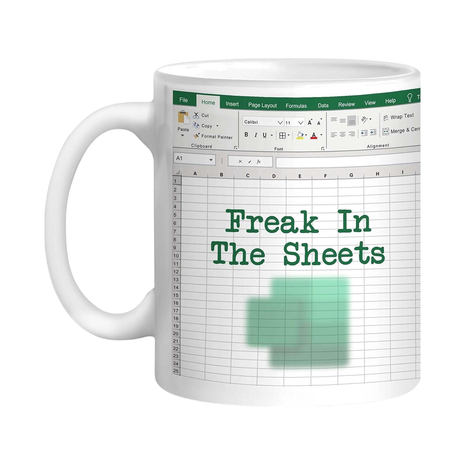 

Керамическая кофейная кружка «Электронная таблица» — это практичная и креативная чашка One Size