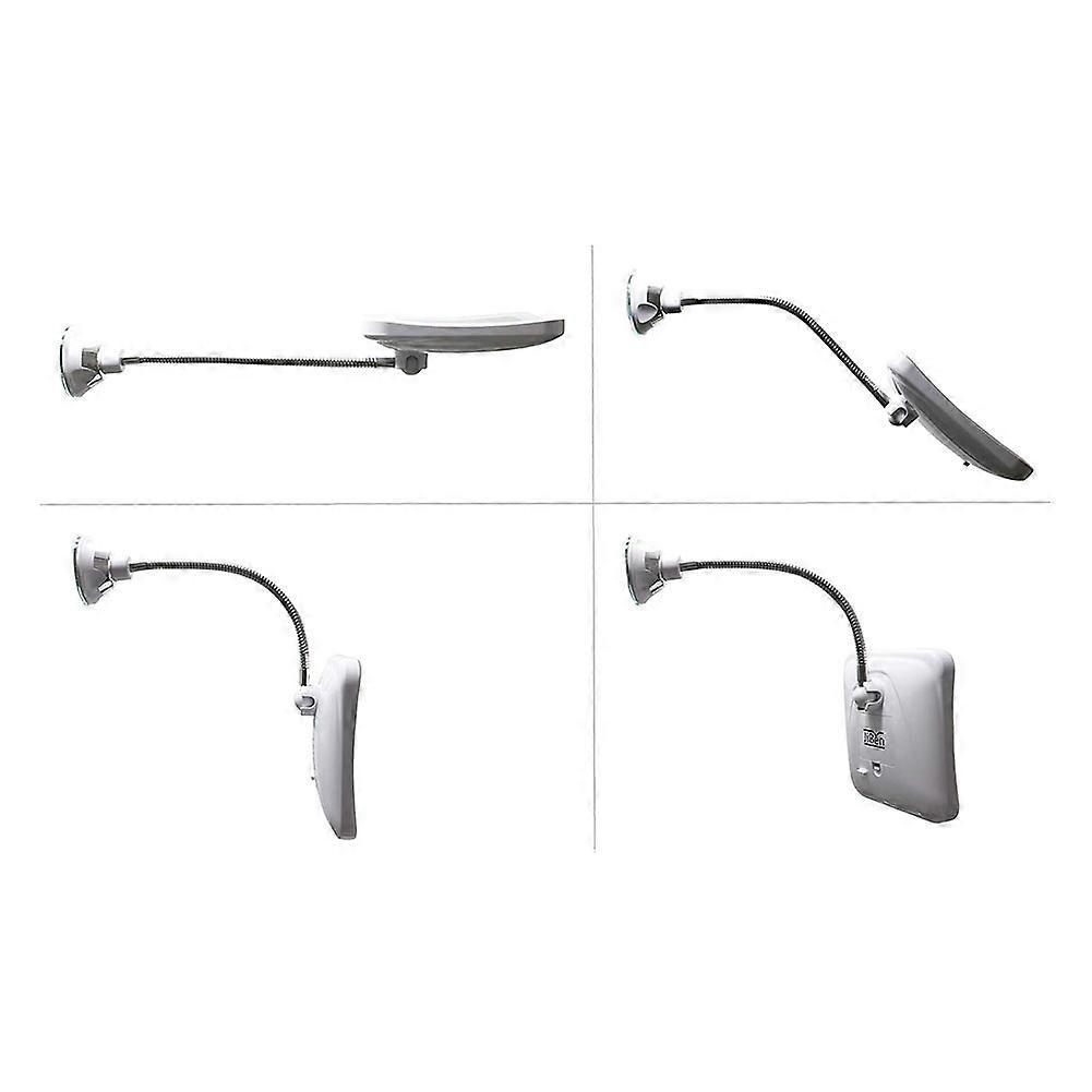 Square Flexible Gooseneck LED Lighted 10X Magnifying Makeup Mirror, Power Locking Suction Cup, Bright Diffused Light