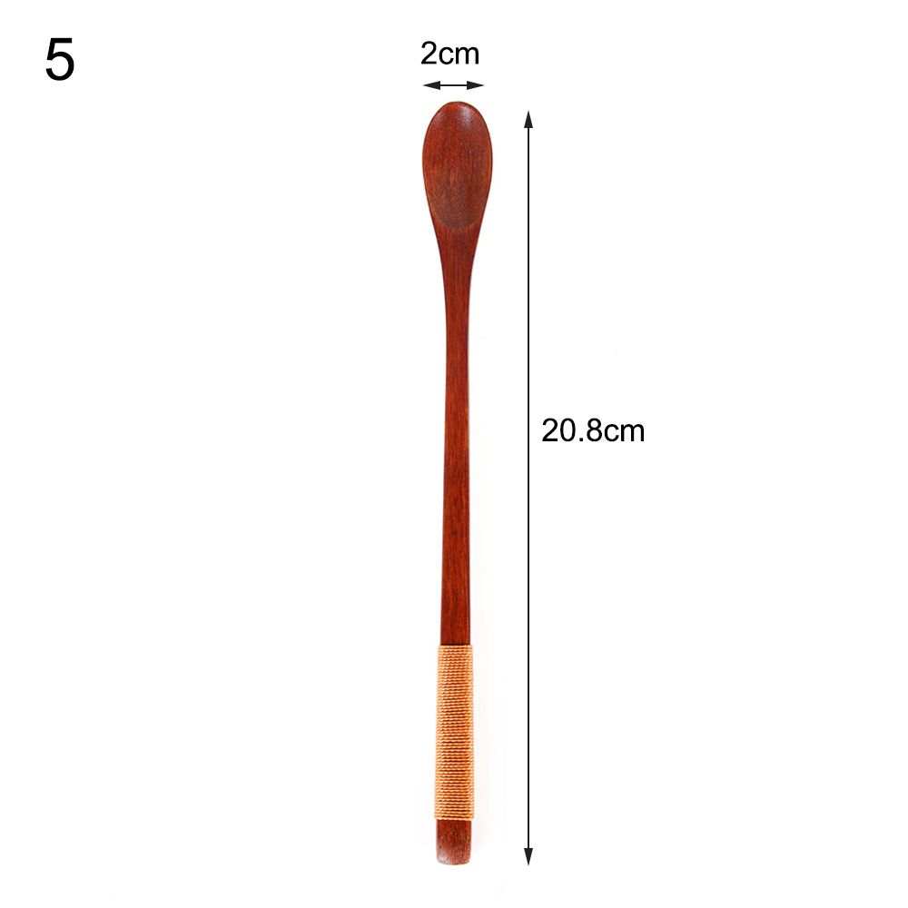 

Нова дерев яна ложка з довгою ручкою для кави Предмети домашнього вжитку Посуд Перемішування Ложки для чаю з медом Колір фарби Nanmu