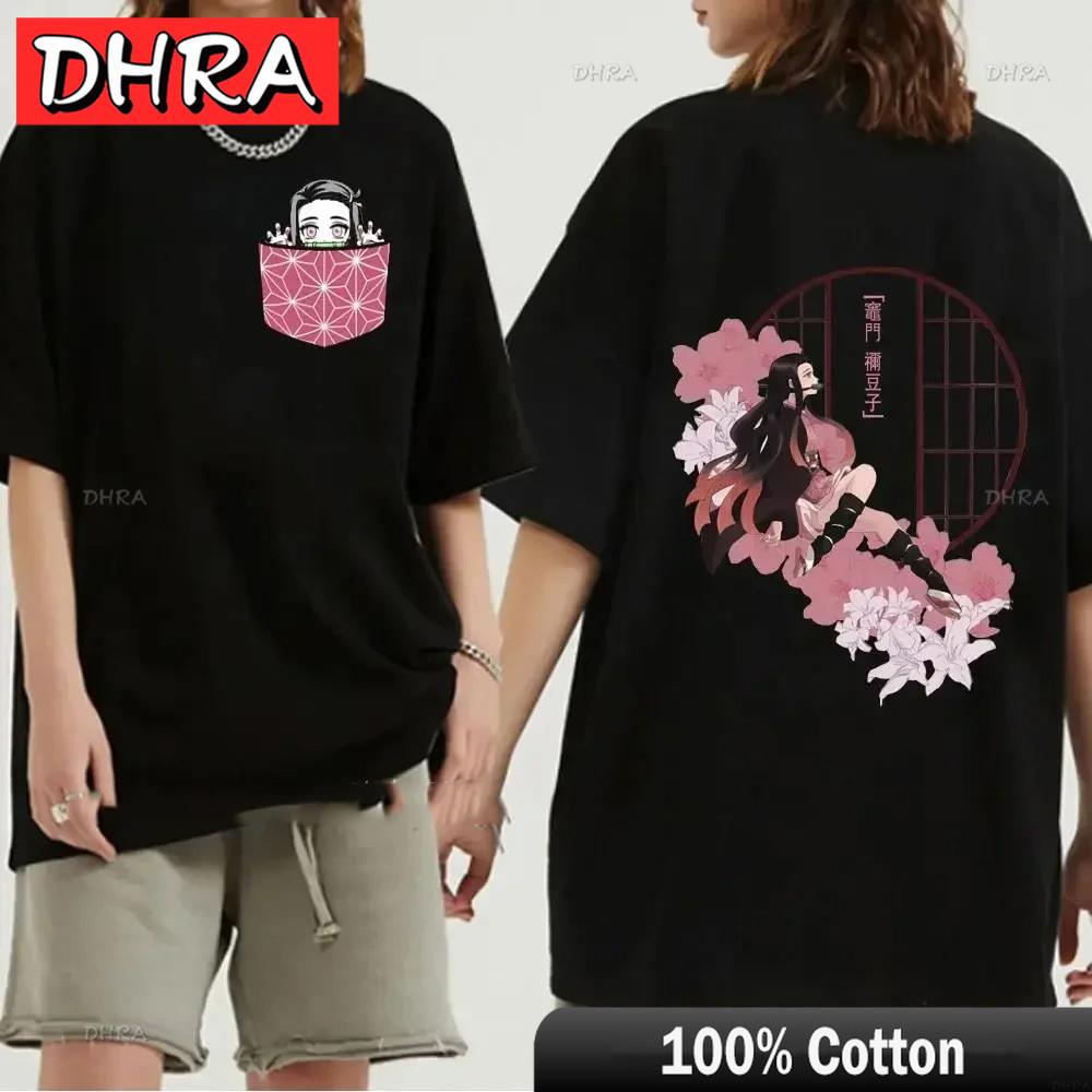 Japanese Anime Demon Slayer Graphic Zenitsu Shinobu TShirt Fashion Tanjiro Inosuke Zenitsu Womens T Shirt Men Tees Nezuko Tops