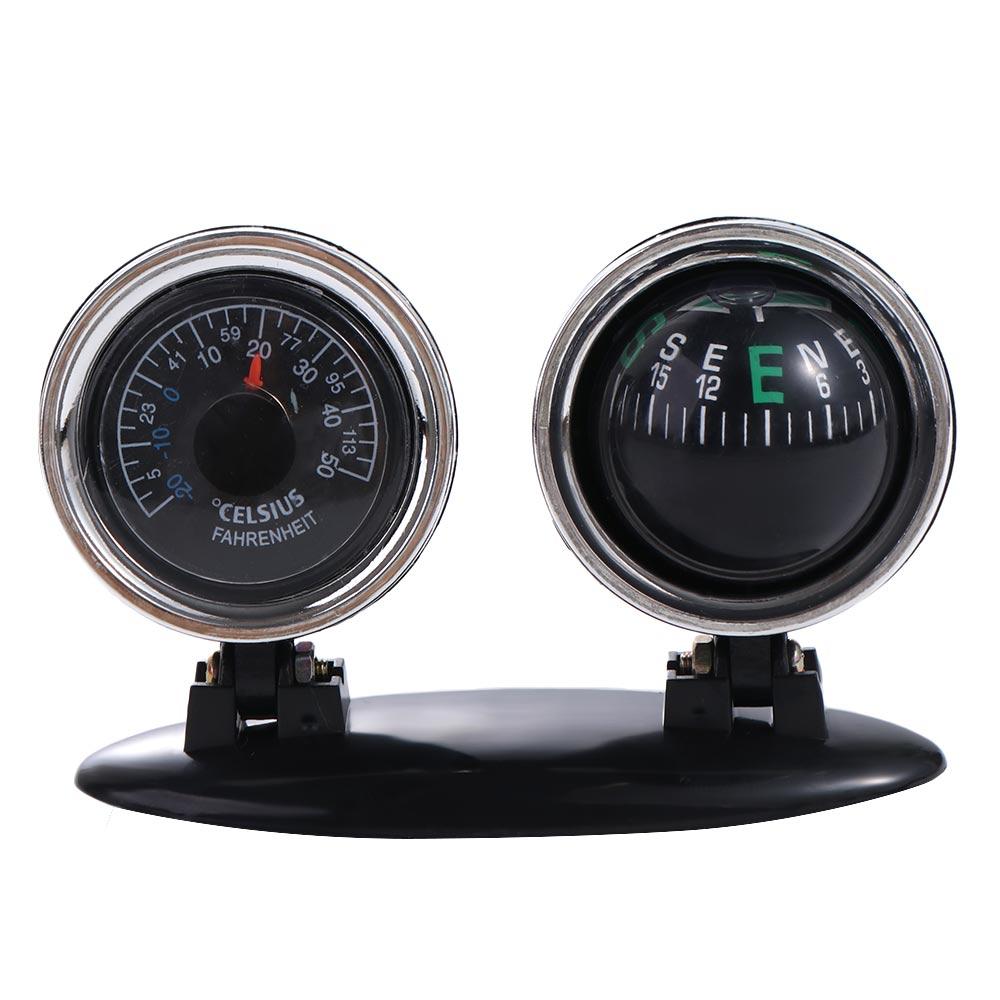 Dashboard Guide Ball Car Compass Navigation Tools Ball Shaped Vehicle Compass Direction Plastic Car Thermometer
