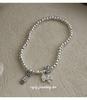 Cui Yan S925 Sterling Silver Korean-Style Beaded Bracelet for Women - Elastic Cord, Wealth Attraction, High-End Feel.