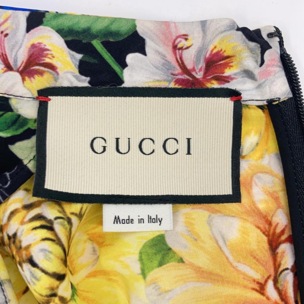 GUCCI 493528 2017 Multicolor Silk 100% Bow Tie Floral Dress dress 36 multicolorUsed