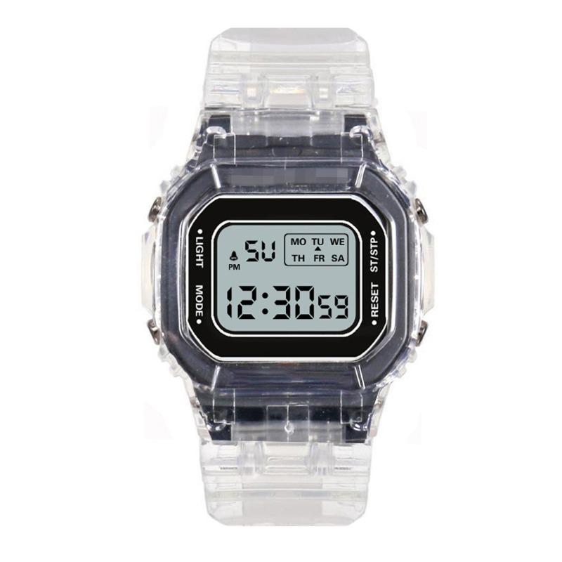 Factory Direct LED Electronic Watch Student Sports Outdoor Watch Digital Multifunctional Waterproof Matcha Green Small Square Watch