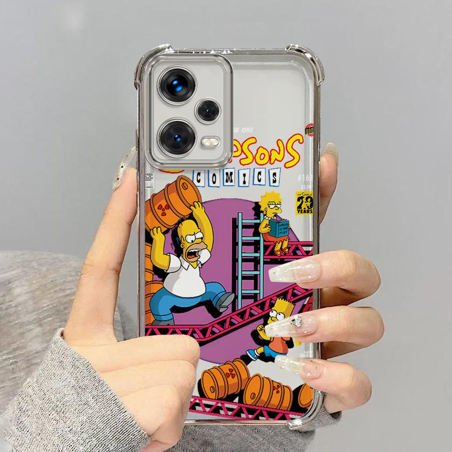 Phone Case for Redmi Note 10 Lite 9S 11s 10s 14 Pro Plus 11 12 13 10 Pro Clear Cover Funny Cartoon SimpsonS