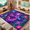 Neon Colorful Theme Soft Crystal Velvet Rug Custom Name & Text Print Non Slip Floor Rug for Bedroom Living Room