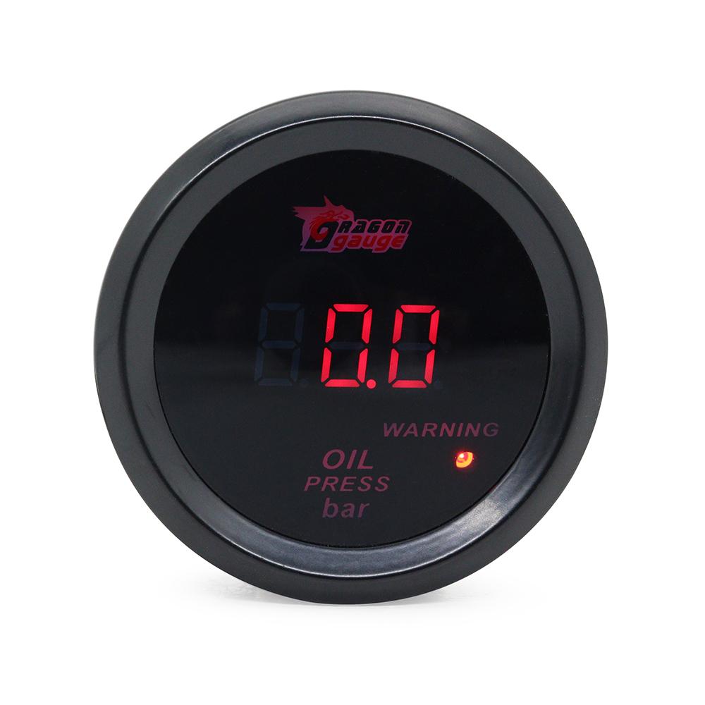 52mm Boost Gauge/Water Temp/Oil Temp/Oil Press/Voltage/Tachometer Gauge Digital Red led Black Case