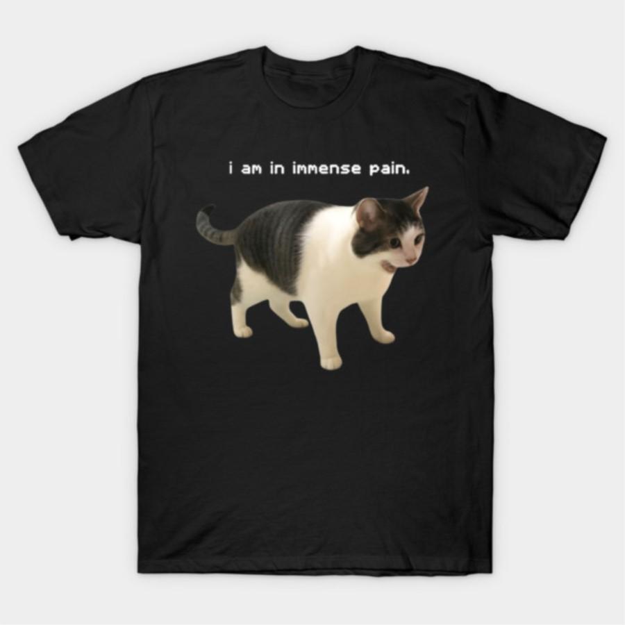 

I Am In Imse Pain Cat Sad Quote T-shirt For Men Women 100% Cotton T Shirts Short Sleeve Tops 0320-3 - Men s Summer Cotton Gra... 5XL різнокольоровий