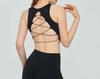 Crisscross Back Yoga Sports Bra - Slimming Round Neck Fitness Top