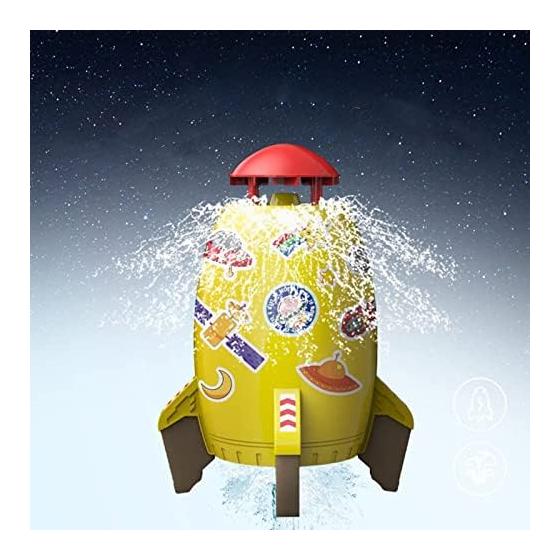 OBEST Sprinkler Rocket Toy, Outdoor Water Play, Summer Fountain Toy, Parent-Child Interaction, Water Pressure Control Height, Includes Hose, Seal,