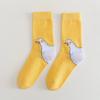 Cute Cartoon Big White Goose Little Yellow Duck Couple Socks Cotton Women's Long Socks Medium Tube Korean Harajuku Socks
