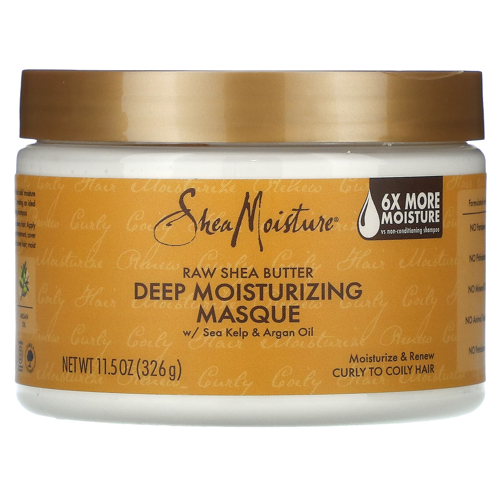 

SheaMoisture, сырое масло ши, маска для глубокого ухода, с морскими водорослями и аргановым маслом, 326 г (11,5 унций)