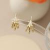 Copper Double Layer C-Shaped Stud Earrings for Women