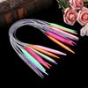 12x Plastic Circular Knitting Needle Crochet Set Craft Multicolor Tube 40cm 80cm X3UC